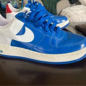 Nike Royal Blue and White Air Force 1